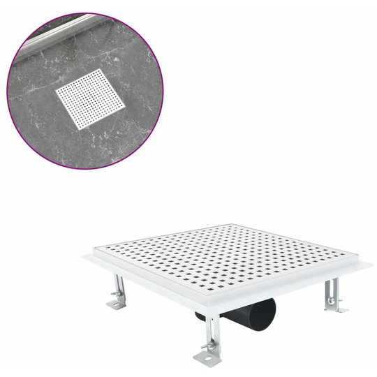 Shower Drain 25x25 cm Stainless Steel