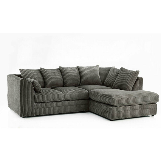 Hart Prime Cord Fabric Corner Sofa Grey Left Hand - Grey