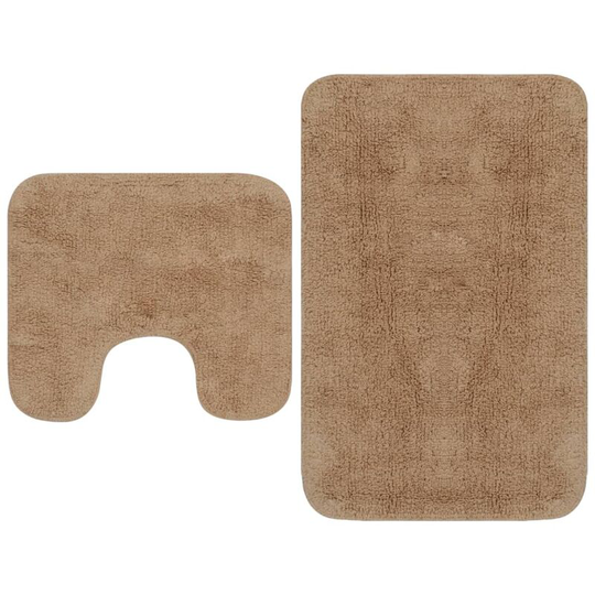 Hommoo - Bathroom Mat Set 2 Pieces Fabric Beige
