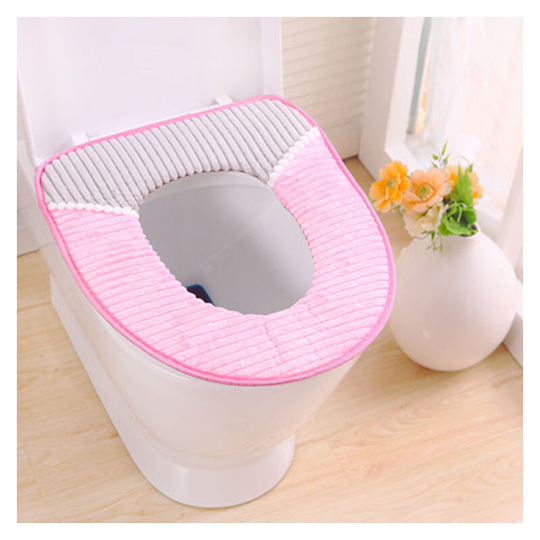 Warm Multicolor Toilet Seat Cover Protective Toilet Bowl Cover Toilet Seat Cover WC Lid Toilet Seat Flap Covers (pink)