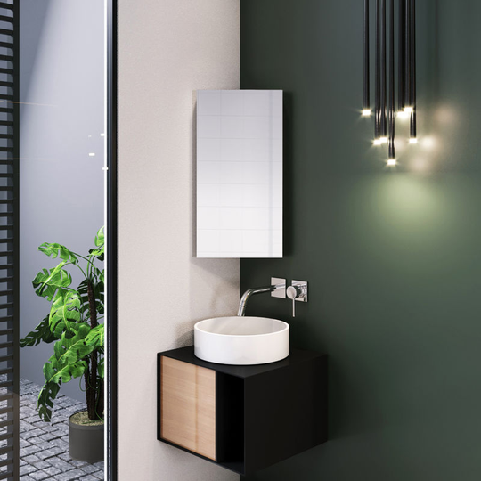 Stainless Steel Corner Cabinet 600 x 300 mm Wall Mounted Bathroom Storage Cabinet Single Door with 3 Shelves - Elegant