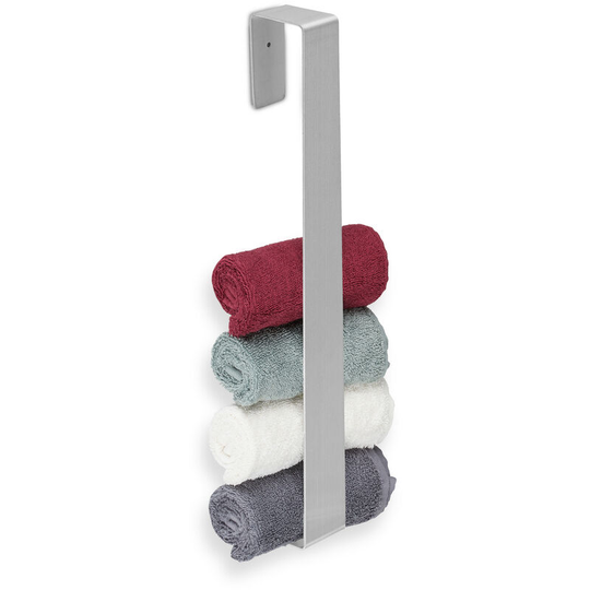 Towel Storage Rail for Bathroom, Stainless Steel, 45 cm, Without Drilling, Self-Adhesive to the Wall, Silver - Relaxdays