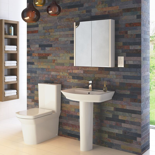 Maya Bathroom Suite 650mm Wide Basin - Hudson Reed