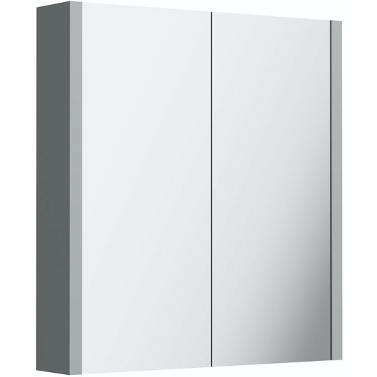 Derwent stone grey mirror cabinet 650 x 600mm - Grey - Orchard