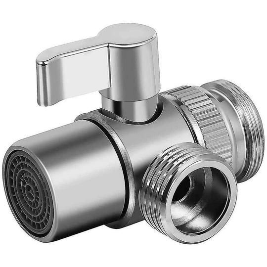 Sunflowergb - Brass Kitchen or Bathroom Sink Faucet Divider, Faucet Adapter, 3 Way Faucet Drain Valve