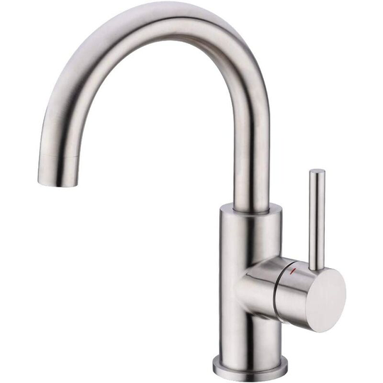 Swyeoot - Kitchen Sink Faucet, 360° Swivel Basin Faucet, High Spout Mixer Tap, Faucet for Bathroom or Small Kitchen, Stainless Steel