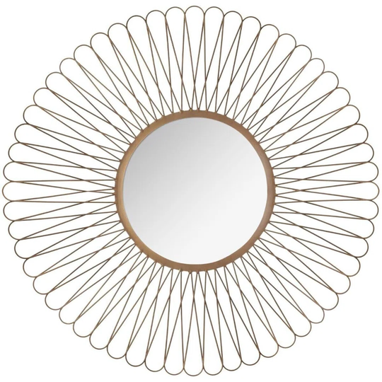 Irmchen Sunburst Metal Framed Wall Mounted Accent Mirror in Brown