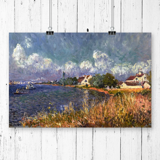 'The Seine at Billancourt' by Alfred Sisley Printing Print