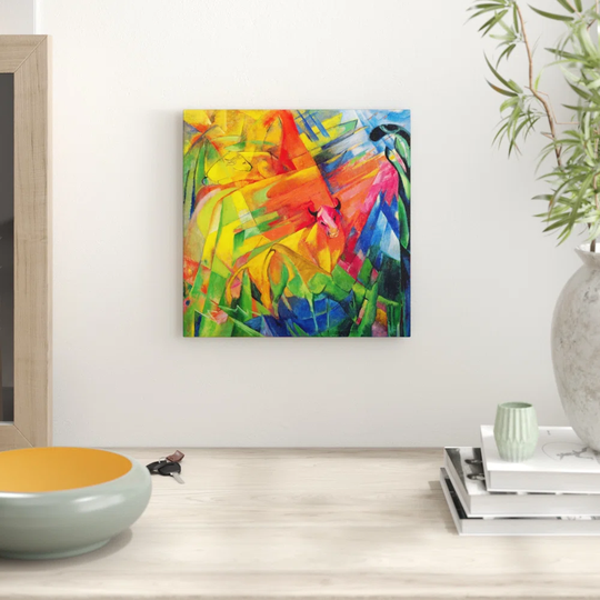 'Animals in Landscape' by Franz Marc Painting Print