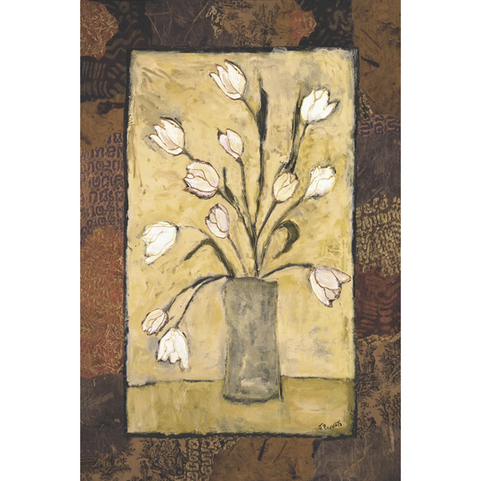 Blooms In Border I by Judi Bagnato - Wrapped Canvas Graphic Art