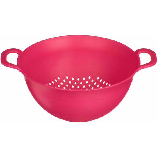 Premier Housewares Pink Plastic Colander Strainer With Holes Ideal For Washing And Draining Vegetables Pasta Food Strainer With Handles Perfect For
