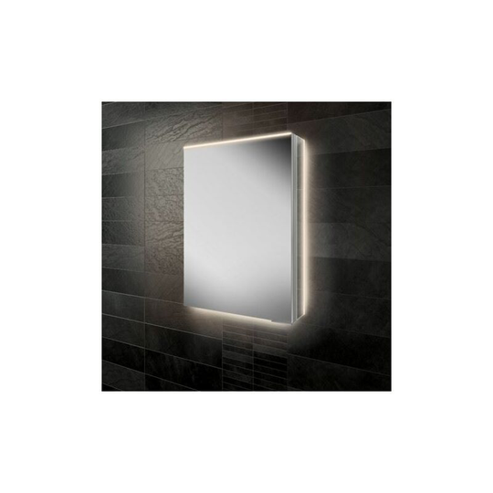 HIB - Ether 50 led Illuminated Aluminium Mirror Cabinet - 500mm Wide - 50500 - Aluminium