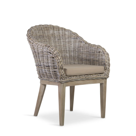 Rattan Bleached Armchair With Ring