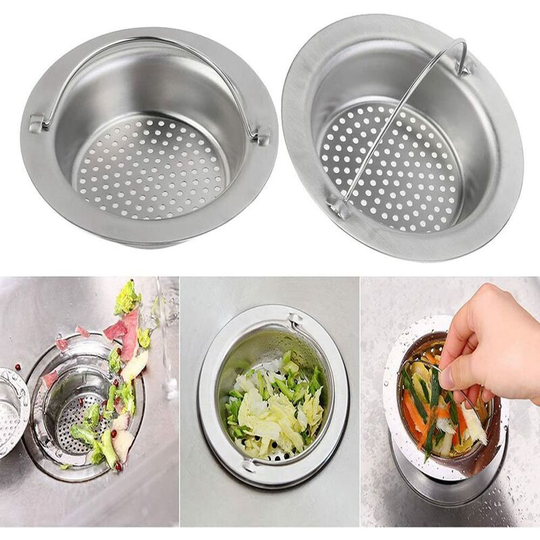 2pcs Stainless Steel Portable Kitchen Sink Strainers, Sink Strainer Drain Strainers, Drain Strainer Stopper for Family Kitchen Sinks