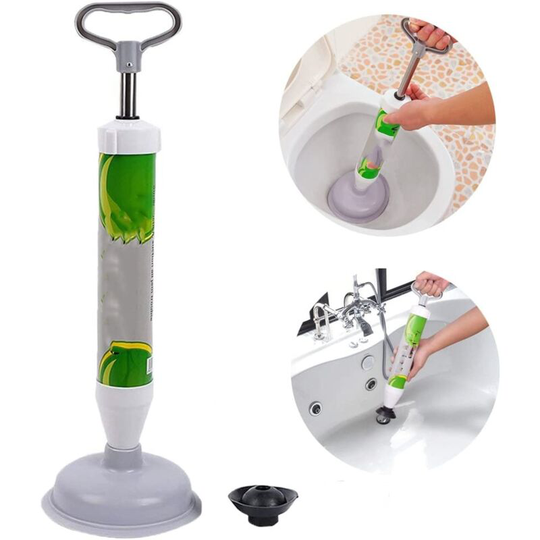 Powerful, high pressure plunger for bathrooms, toilets, tubs, showers