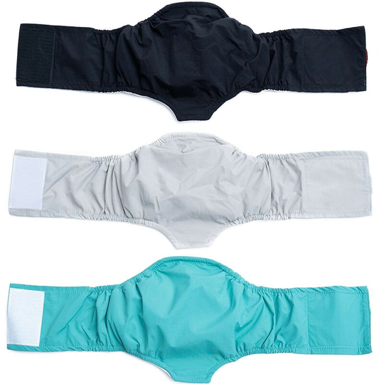 Washable Dog Diapers - Washable Belly Wrap for Male Dogs - 3 Pack