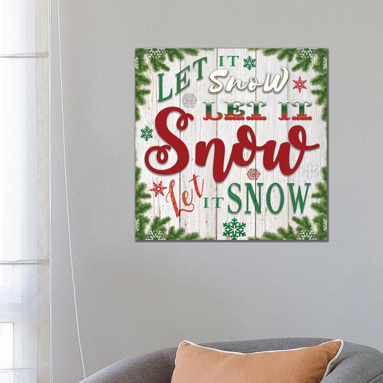 Let It Snow by Bluebird Barn - Wrapped Canvas Typography