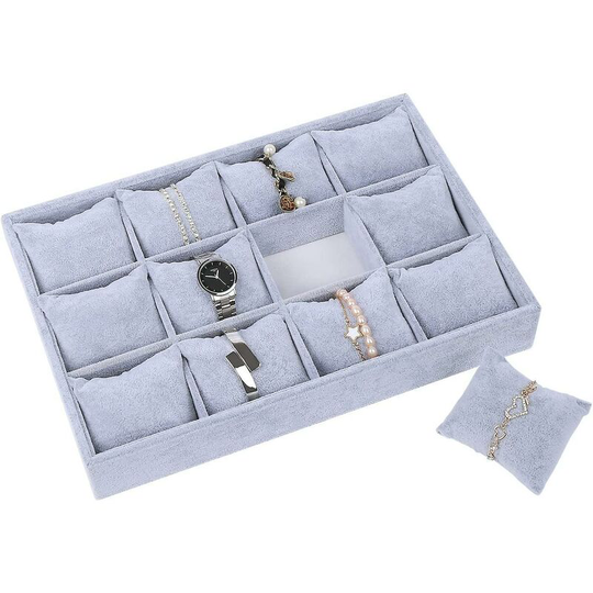 Fashion watch jewelry tray storage box bracelet display cabinet 12 grid pillow uncovered tray jewelry storage rack
