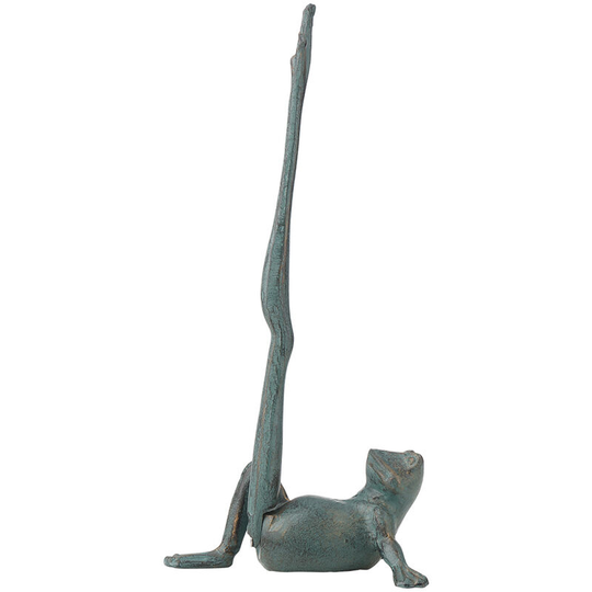 Frog Paper Towel Holder Decorative Animal Toilet Paper Roll Holder Retro Cast Iron Organizer Cast Iron Paper Towel Stand,model:Dark green