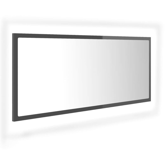Vidaxl - led Bathroom Mirror High Gloss Grey 100x8.5x37 cm Acrylic Grey