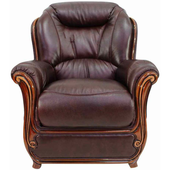 Bari Armchair Sofa Genuine Italian Burgandy Leather Offer