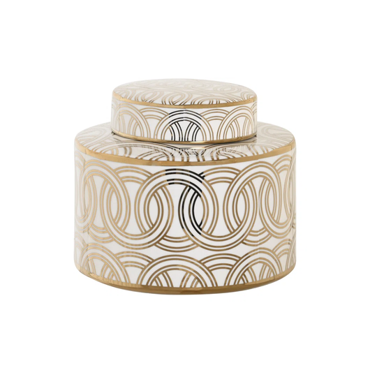 White/Gold 16Cm Porcelain Table Vase