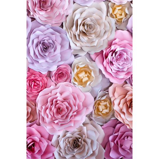 Colourful Flowers Paper Background by Ig Royal - Wrapped Canvas Photograph
