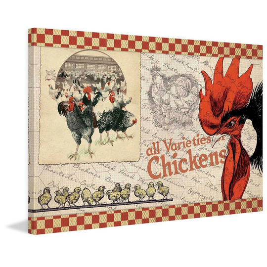 Check Chicken - Wrapped Canvas Advertisements Print