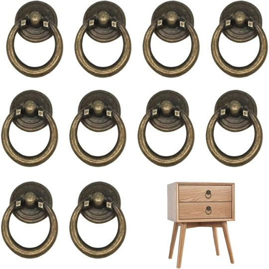 Perlerare - Set of 10 Bronze Cabinet Pulls for Drawer Furniture, Drawer Pulls, Vintage Bronze for Kitchen, Drawers, Cabinets, Storage Cabinets