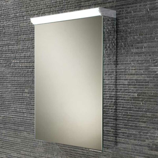 Spectrum Aluminium Illuminated Bathroom Cabinet 700mm h x 500mm w x 115/150mm d - HIB