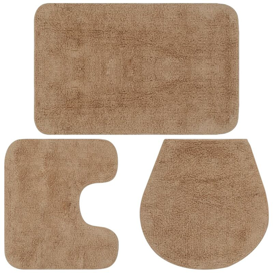 Vidaxl - Bathroom Mat Set 3 Pieces Fabric Beige Beige