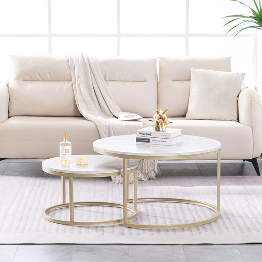 Coffee table set of two, wave pattern