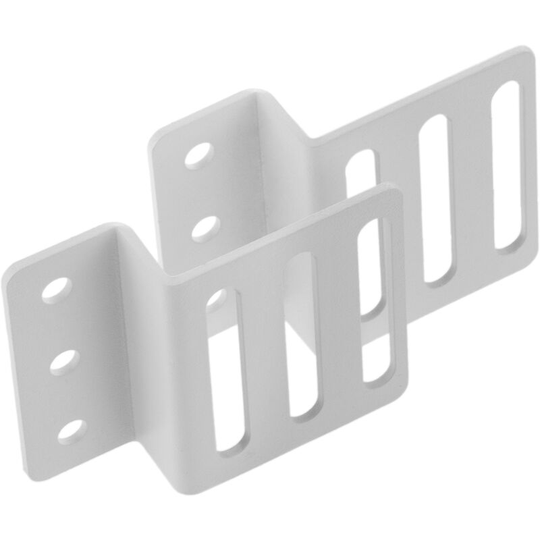 RackMatic - 19" rack rail mounting kit for vertical fixing in a white transport cabinet