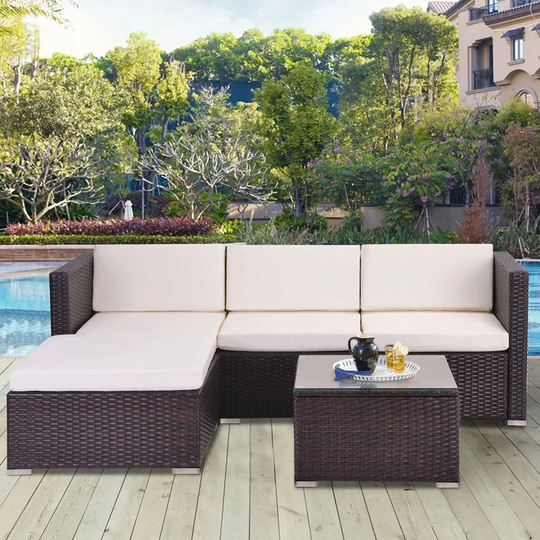 Lavely 4 Seater Rattan Corner Sofa Set