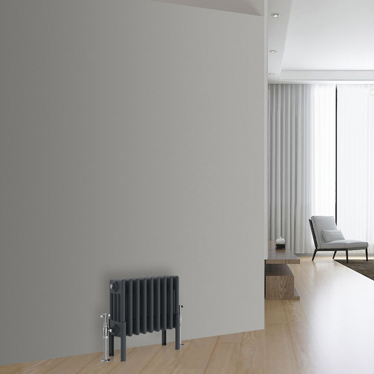 NRG - Traditional Cast Iron Style Radiator Anthracite Central Heating Rads Horizontal 4 Column 300x425mm