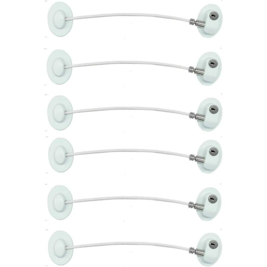 Perlerare - 6 Pack Refrigerator Lock with 12 Keys, Refrigerator Lock Dorm Freezer Door Lock and Child Safety Cabinet Lock with Strong Adhesive