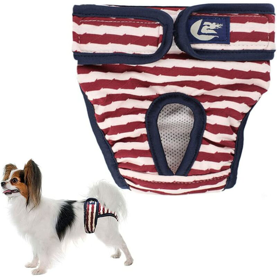 Perlerare - 2 Pack Washable Dog Diapers, Dog Hygiene Pants, Washable Dog Physio Pants, Reusable Diapers For Female Dogs, Puppies,S