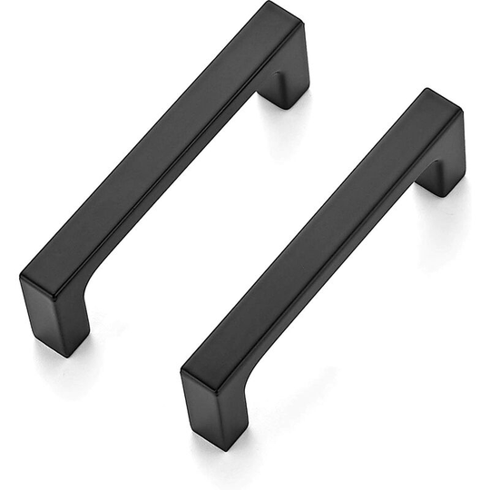 10 Pack Solid 3 Inch Square Kitchen Cabinet Pulls, Matte Black Cabinet Pulls, Drawer Pulls, Kitchen Cabinet Hardware, Flat Black Kitchen Pulls