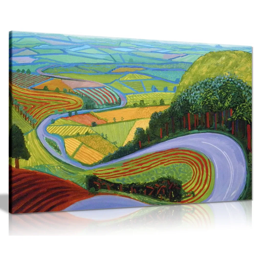Garrowby Hill David Hockney - Wrapped Canvas Graphic Art