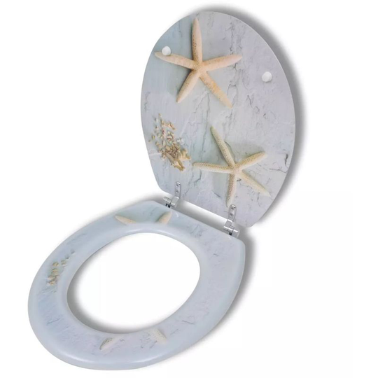 Wc Toilet Seat mdf Hard Close Lid Spectacular Look Starfish VD03717