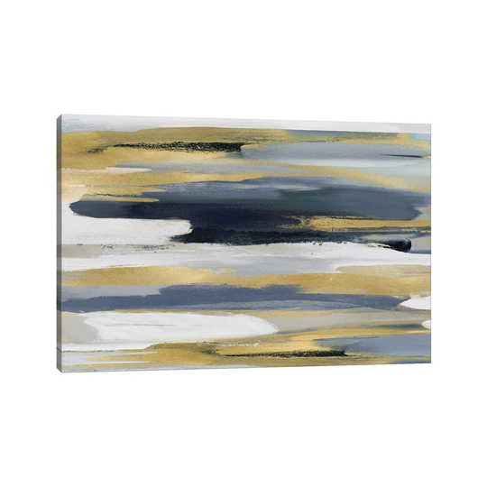 Beyond in Blue and Gold II by Jackie Hanson - Wrapped Canvas Graphic Art
