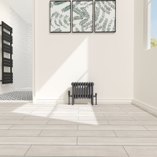 NRG - Traditional 4 Column Radiator Cast Iron Style Heating Rads Horizontal Anthracite 300x425mm
