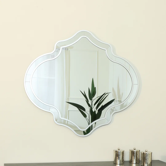 Mermec Novelty Metal Framed Wall Mounted Bathroom Mirror in Silver