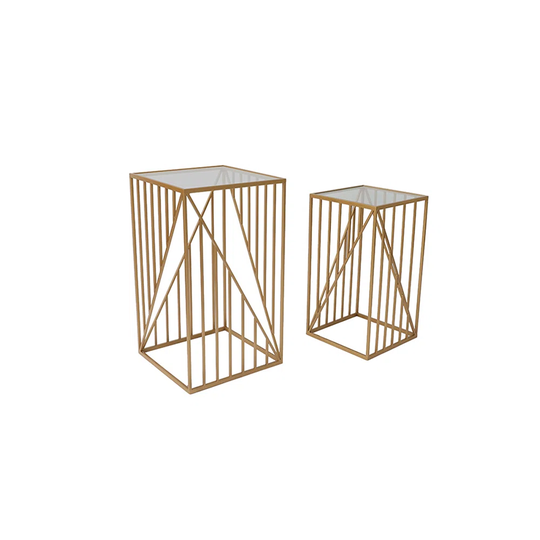 SET 2 SIDE TABLES GRAPHICARTY GOLD