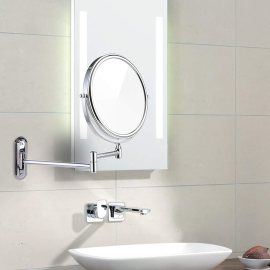 8' Bathroom Wall Shaving Makeup Mirror Telescopic Beauty Mirror 5x Magnification