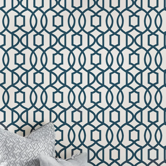 Dunstable 5.5m L x 52cm W Trellis Roll Wallpaper