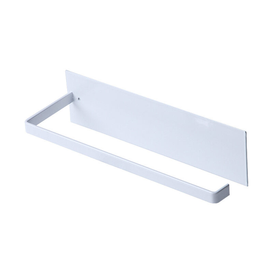 Wall-mounted towel rack Metal towel rack Self-adhesive paper towel rack 22cm Non-porous paper towel rack (white)