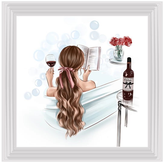 Bottle in a Bath Sketch - Picture Frame Painting