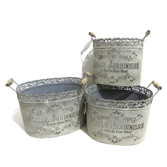 Gladys 3 Piece Metal Plant Box Set