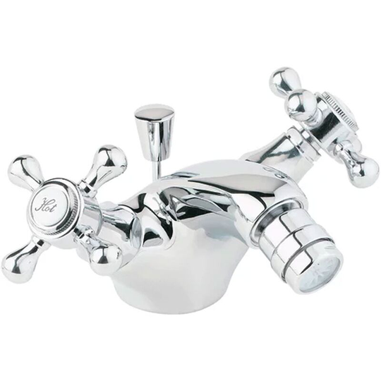Deva - Tudor Mono Bidet Mixer Tap Chrome with Pop Up Waste